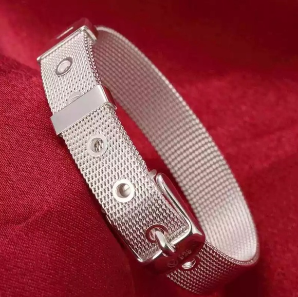 Silver belt buckle bracelet NEW - Picture 2 of 8